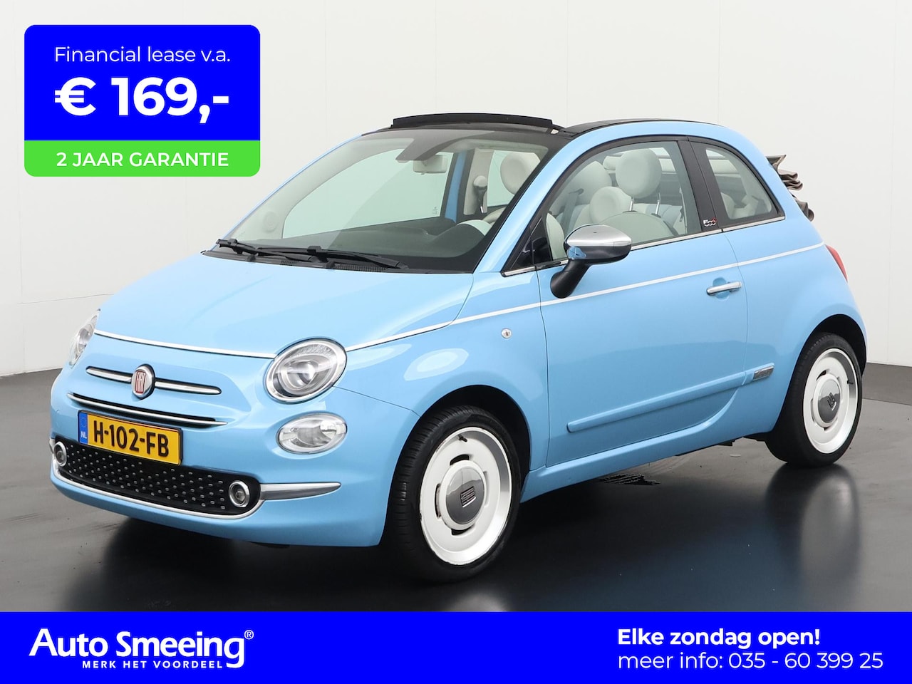 Fiat 500 C - 0.9 TwinAir Turbo Spiaggina 58 | Digital Cockpit | Navigatie | Parkeersensor | 12 mnd Gara - AutoWereld.nl