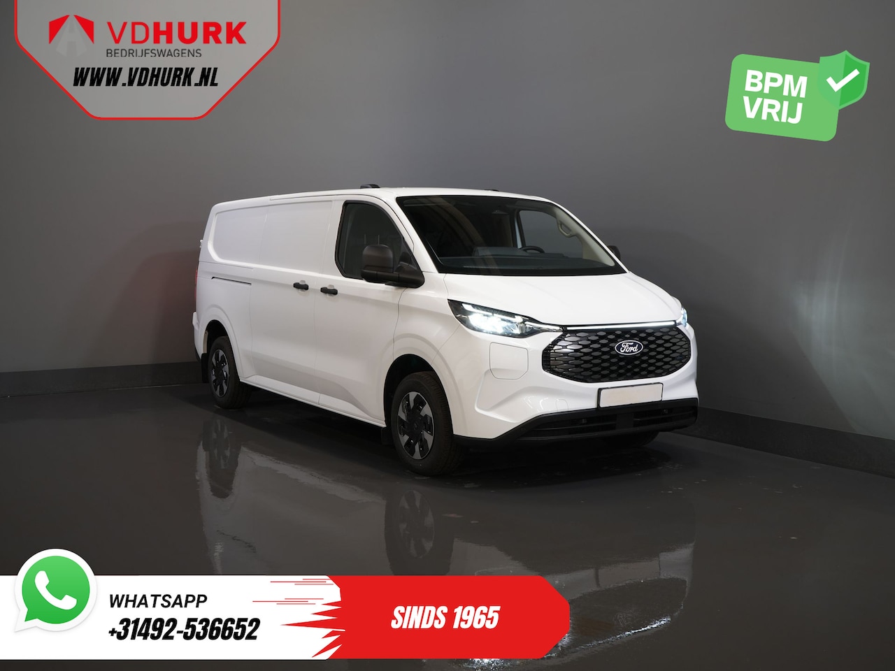 Ford Transit Custom - E-Transit 65 kWh L2 330 km WLTP LED/ Standkachel/ Snellader/ 2.3t Trekverm./ Carplay/ Clim - AutoWereld.nl