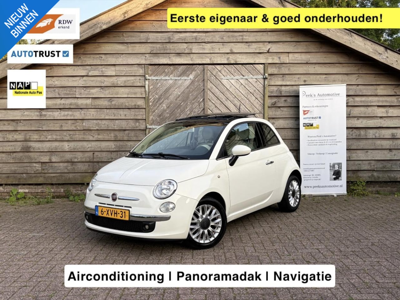 Fiat 500 - 0.9 TwinAir Turbo Lounge | Airco | Pano | Navi | 1e Eigenaar | Elektrische ramen | Super l - AutoWereld.nl