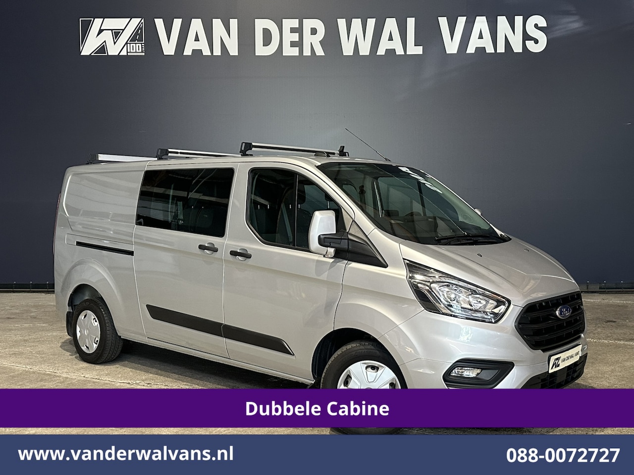 Ford Transit Custom - 2.0 TDCI 131pk L2H1 Dubbele Cabine Euro6 Airco | 6-Zits | Camera | Navigatie | Apple Carpl - AutoWereld.nl