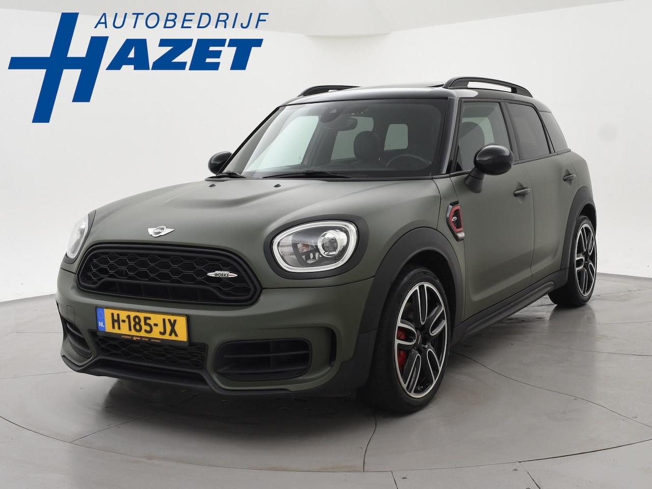 MINI Countryman - JCW 2.0 JOHN COOPER WORKS 231 PK ALL4 AUT. MAT GROEN + PANORAMA | CAMERA | HEAD-UP | HK | - AutoWereld.nl