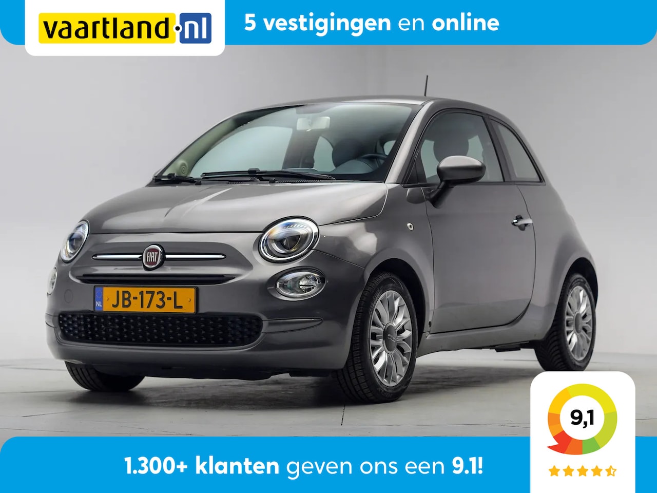 Fiat 500 - 0.9 TwinAir Turbo Popstar Aut. [ Airco DAB-Radio LM-Velgen ] - AutoWereld.nl