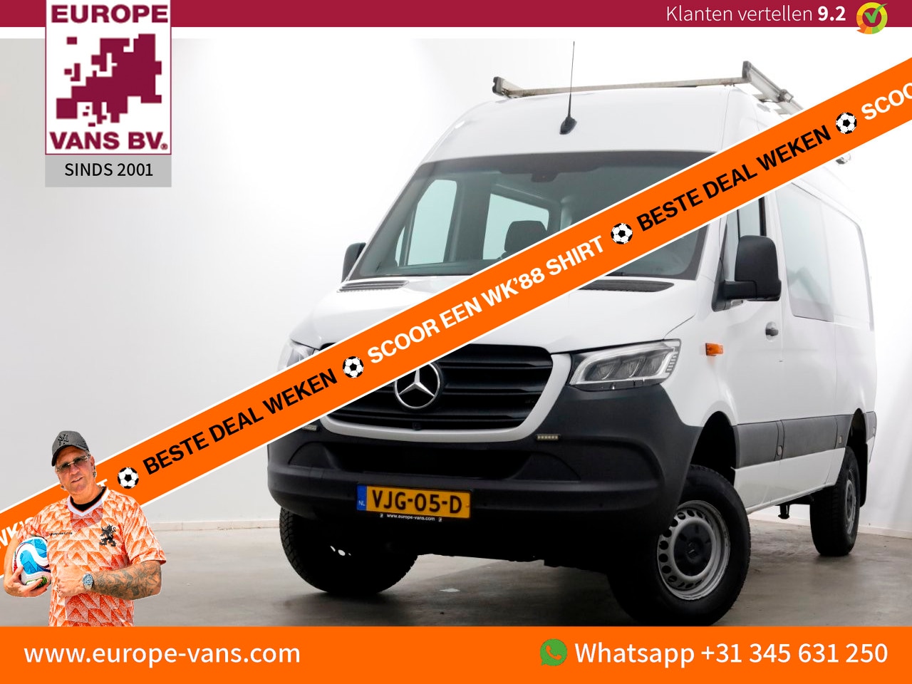 Mercedes-Benz Sprinter - 316 CDI 163pk L2H2 7G Automaat 4x4 ZG1 D.C. LED/360° Camera/Navi 06-2021 - AutoWereld.nl