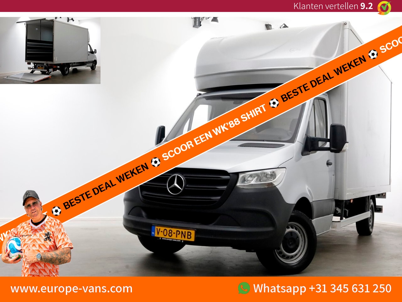 Mercedes-Benz Sprinter - 317 CDI 170pk 9G Automaat Bakwagen met laadklep H232cm 12-2023 - AutoWereld.nl