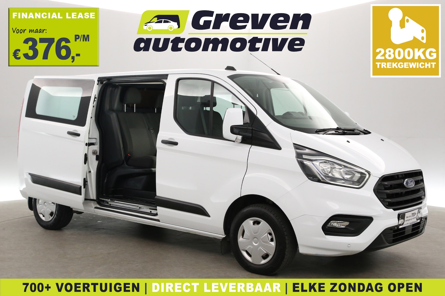 Ford Transit Custom - 2.0 TDCI L2H1 | DC | 6 Zits | 2800kg Trekgew. | Airco | Cruise | 2xSchuifdeur | Parkeersen - AutoWereld.nl