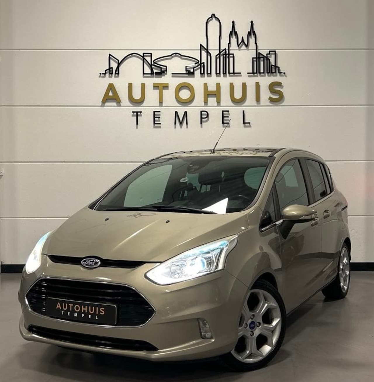 Ford B-Max - 1.0 EcoBoost Titanium Nap Airco Led Stoelverw Parkeersensoren Leder/Stof Trekhaak Cruise S - AutoWereld.nl