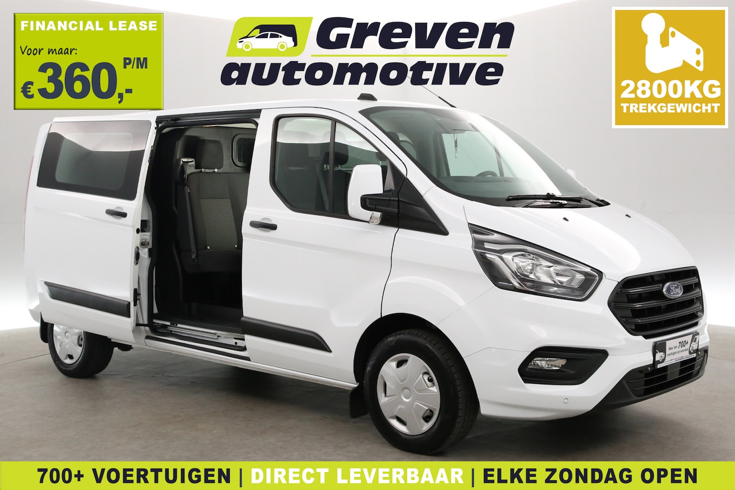 Ford Transit Custom - 2.0 TDCI L2H1 | DC | 2800kg Trekgew. | 6 Zits | Airco | Cruise | Parkeersensoren - AutoWereld.nl