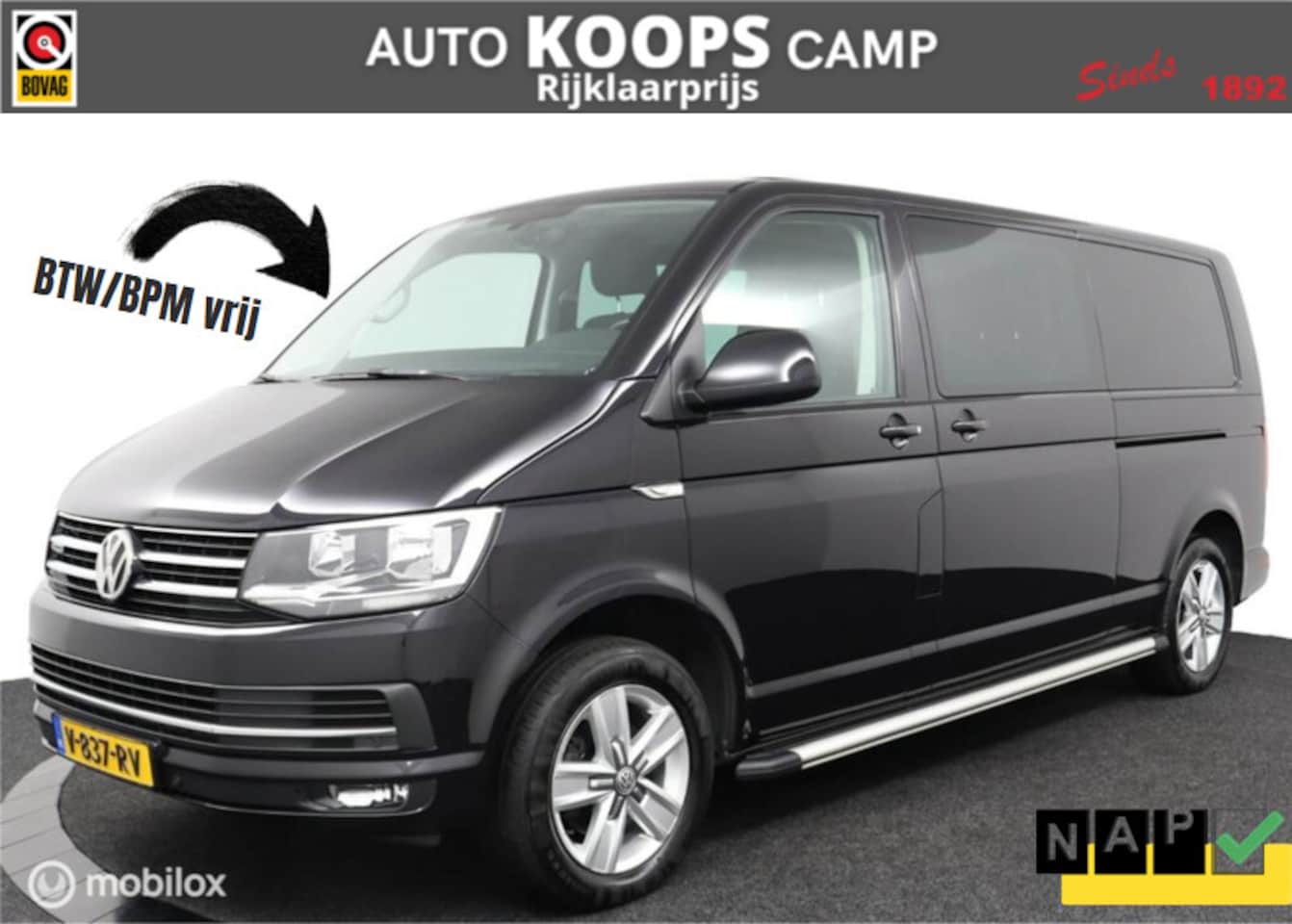 Volkswagen Transporter - T6 Dubbele Cabine 2.0 TDI 150Pk DSG-7 4-Motion Lang Highline BTW Vrij/Marge | 2X Schuifdeu - AutoWereld.nl
