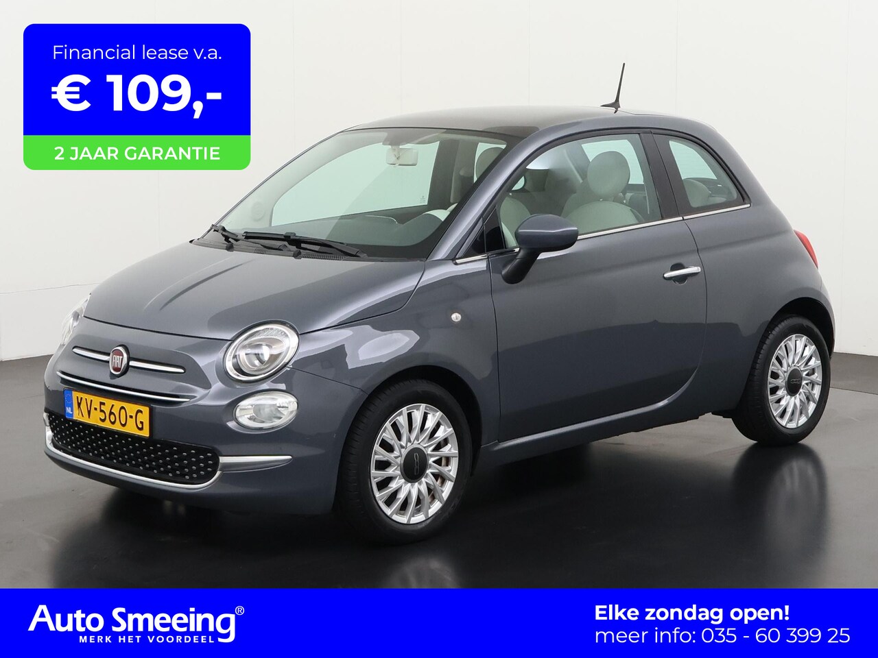 Fiat 500 - 0.9 TwinAir Turbo Lounge | Panoramadak | Navigatie | Zondag Open! - AutoWereld.nl