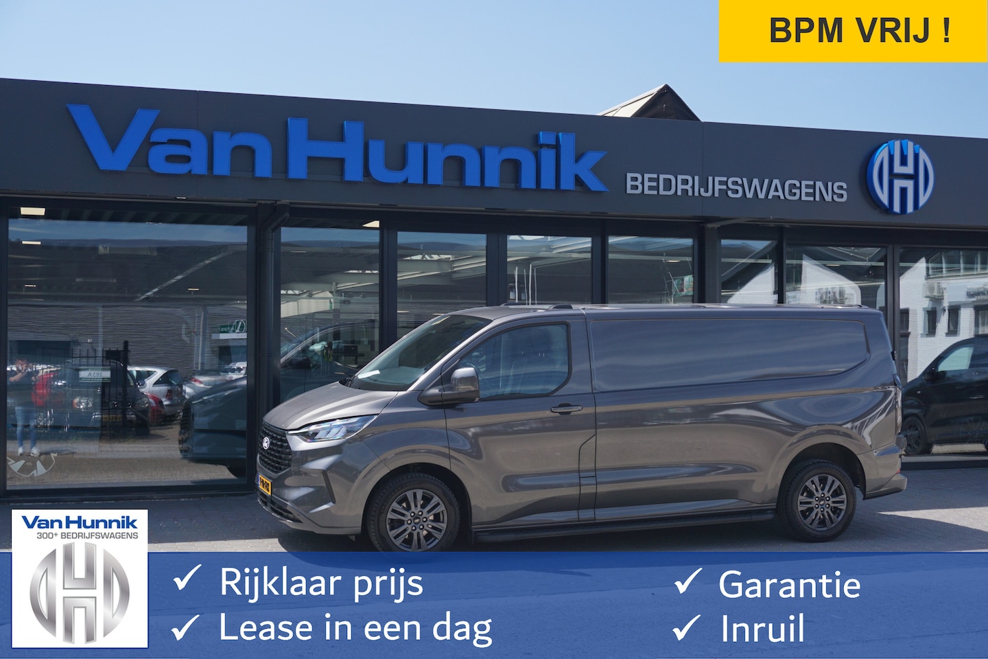 Ford Transit Custom - 300L 170PK Aut. Limited BPM VRIJ!! 13" Navi, Adap. Cruise, Camera, Leder, 17" LM, LED!! NR - AutoWereld.nl