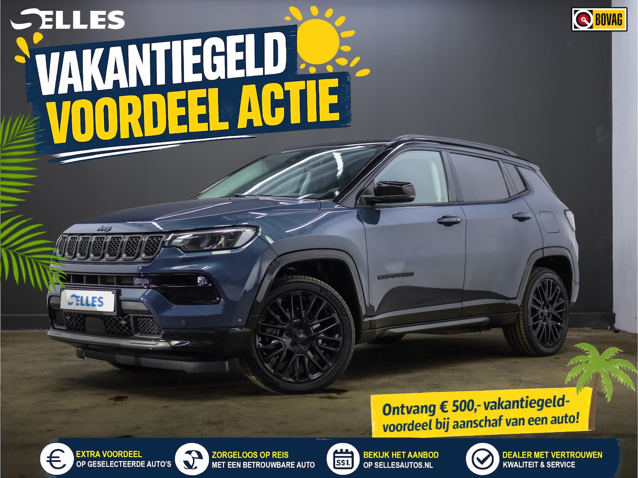 Jeep Compass - 4xe 240 Plug-in Hybrid Electric S | SOH 90,2% | Lederen bekleding | Camera - AutoWereld.nl