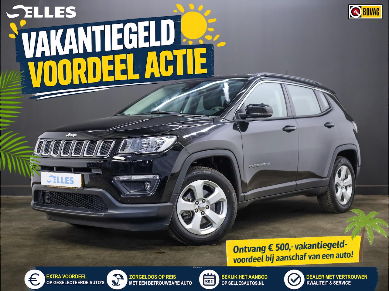 Jeep Compass - 1.4 MultiAir Longitude | Trekhaak | Apple Carplay/Android Auto | Camera - AutoWereld.nl