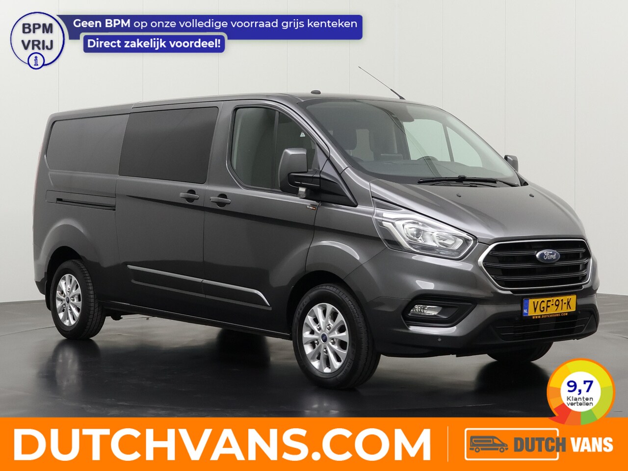 Ford Transit Custom - 2.0TDCI 170PK Dubbele Cabine Limited | 2xSchuifdeur | 2800Kg Trekhaak | Navigatie | Multim - AutoWereld.nl