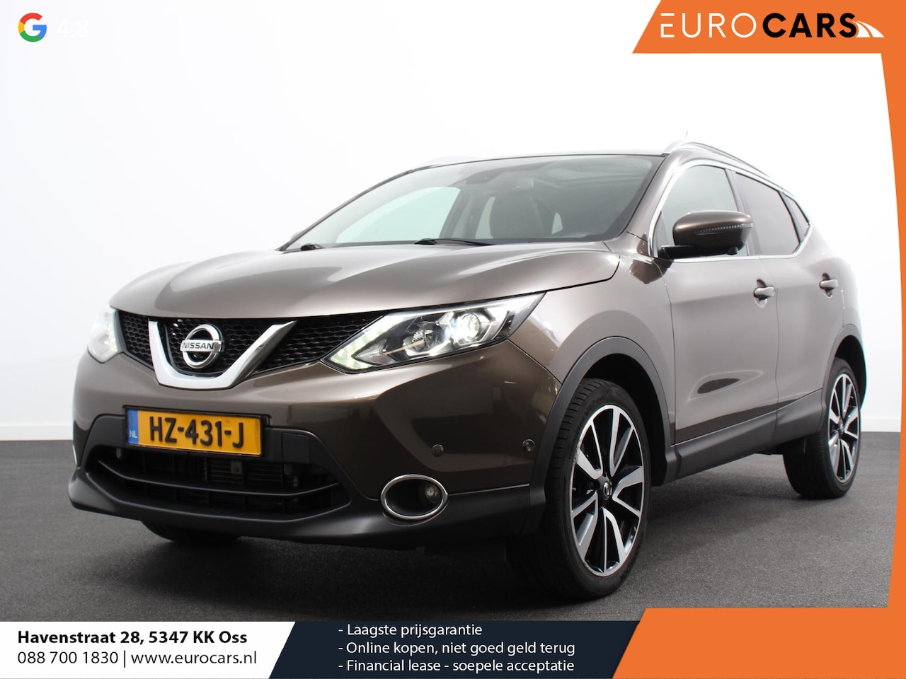 Nissan Qashqai - 1.2 Tekna Automaat Panorama Lederen bekleding Stoelen electrisch verstelbaar Camera 360 Tr - AutoWereld.nl