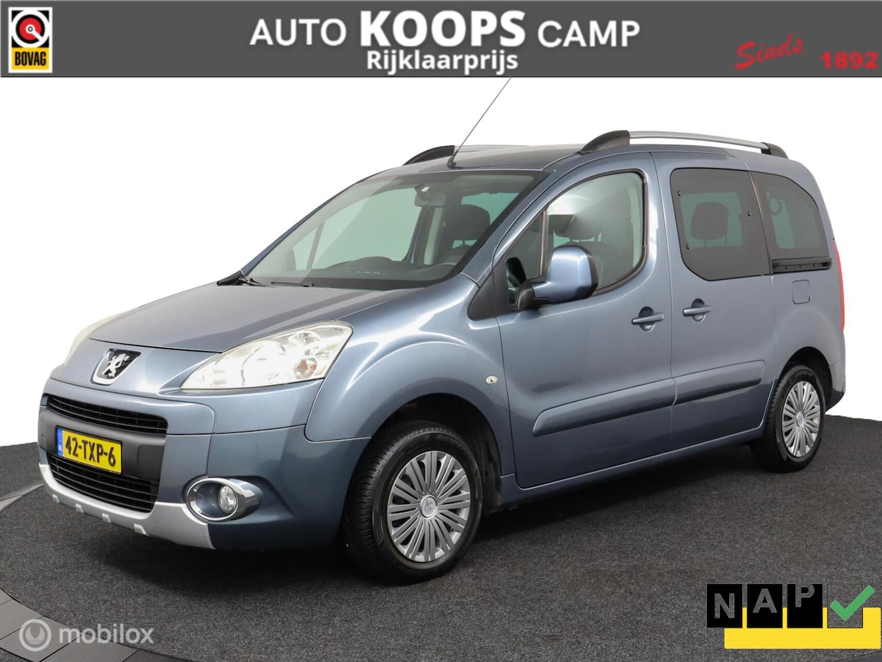 Peugeot Partner Tepee - 1.6 VTi Family | 5-Persoons | dubbele schuifdeur | Airco | Cruise | Trekhaak | all season - AutoWereld.nl