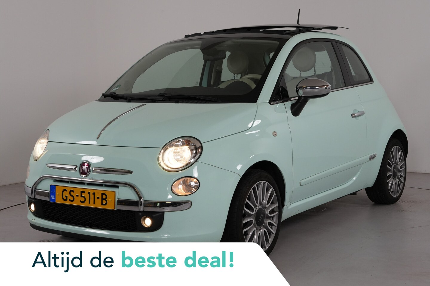 Fiat 500 - 0.9 TwinAir Turbo Lounge | Pano | Climate | Pdc | Latte Menta | - AutoWereld.nl