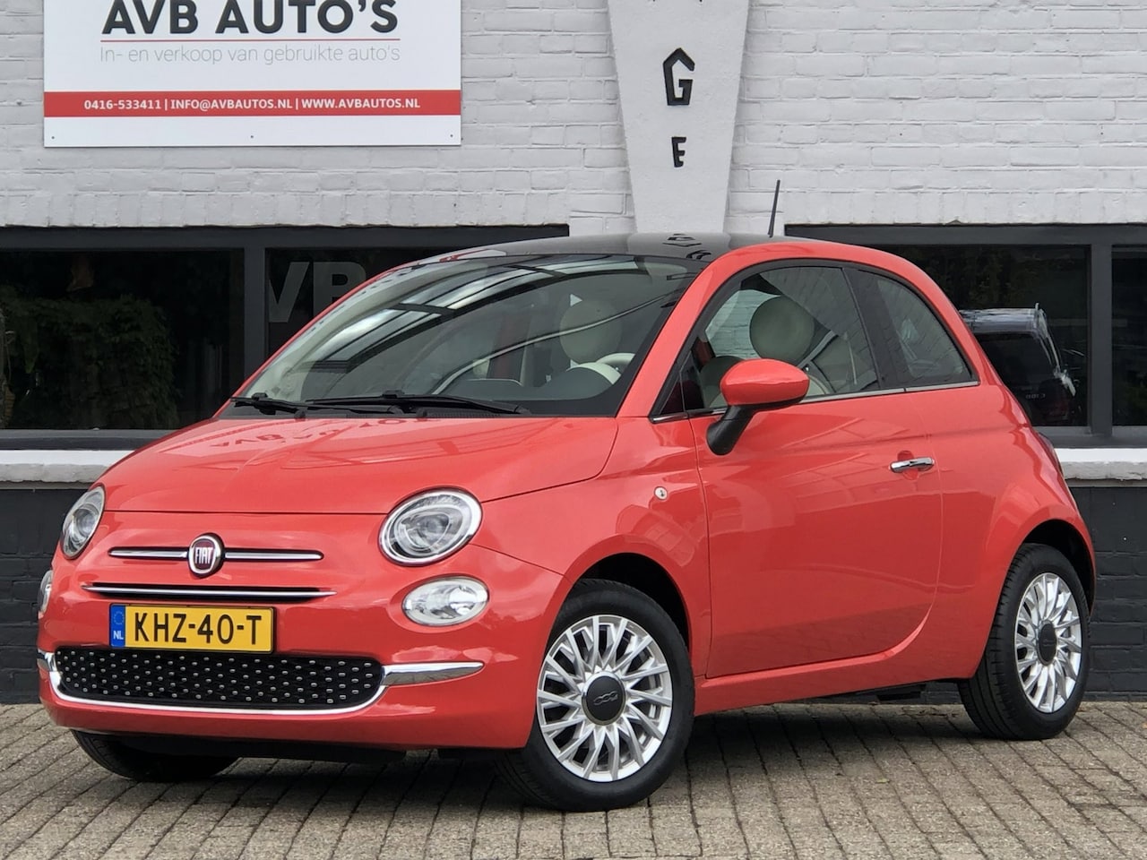 Fiat 500 - 1.2 Lounge Koraal Clima Navi Pano PDC Stoelverwarm - AutoWereld.nl