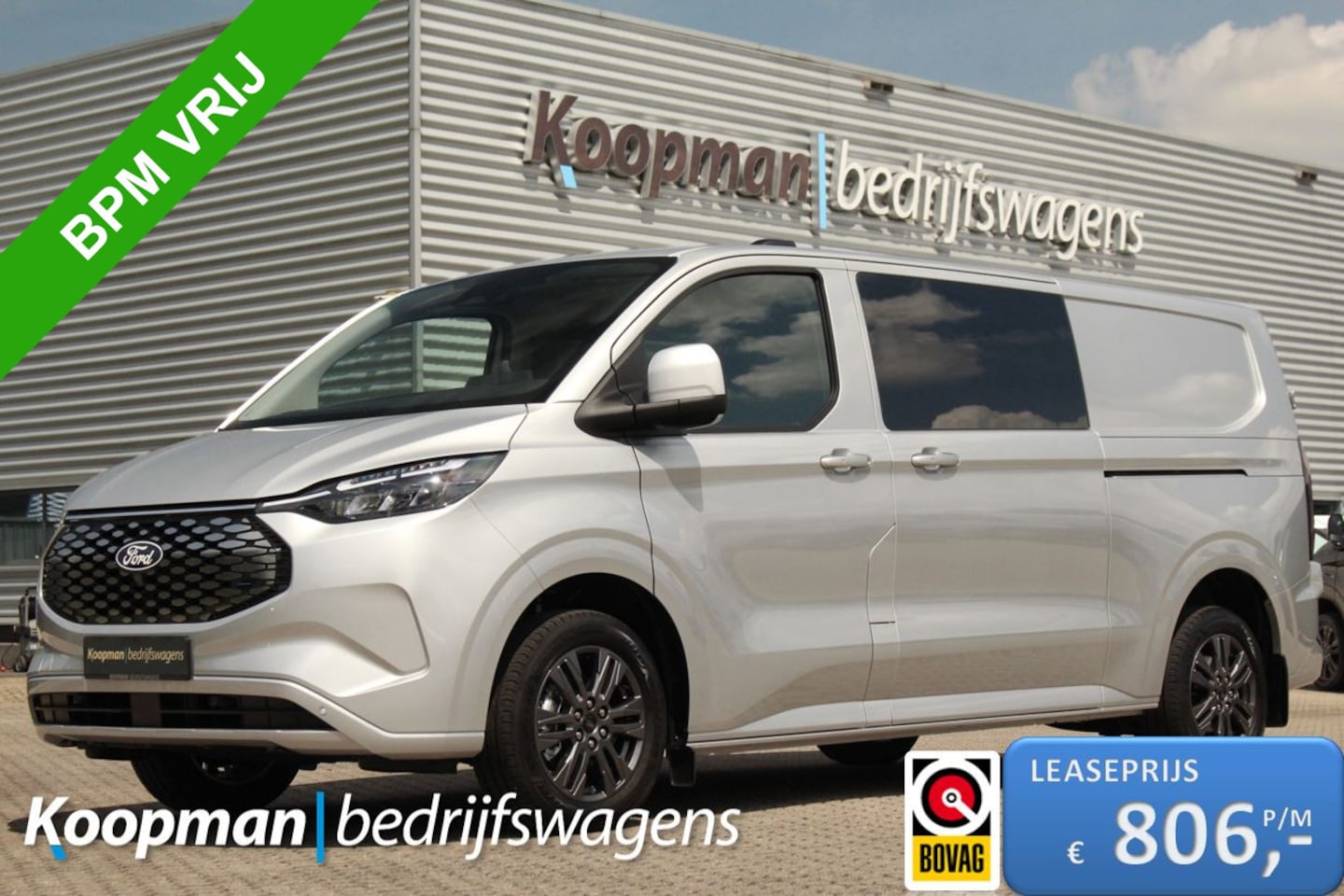 Ford Transit Custom - E-Transit 320 L2H1 Limited DC | 71 kWh | Stoel + Stuurverwarming | Camera | Carplay/Androi - AutoWereld.nl
