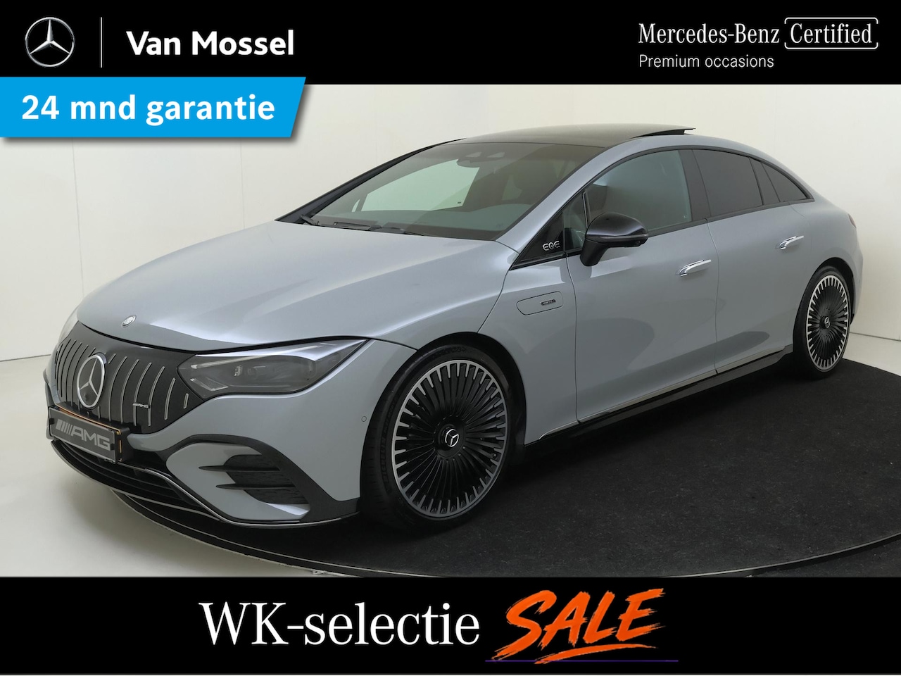 Mercedes-Benz EQE - AMG 53 4MATIC+ 90 kWh / Panoramadak/ 21 inch/ HYPERSCREEN/ Burmester/ Carbon int. - AutoWereld.nl