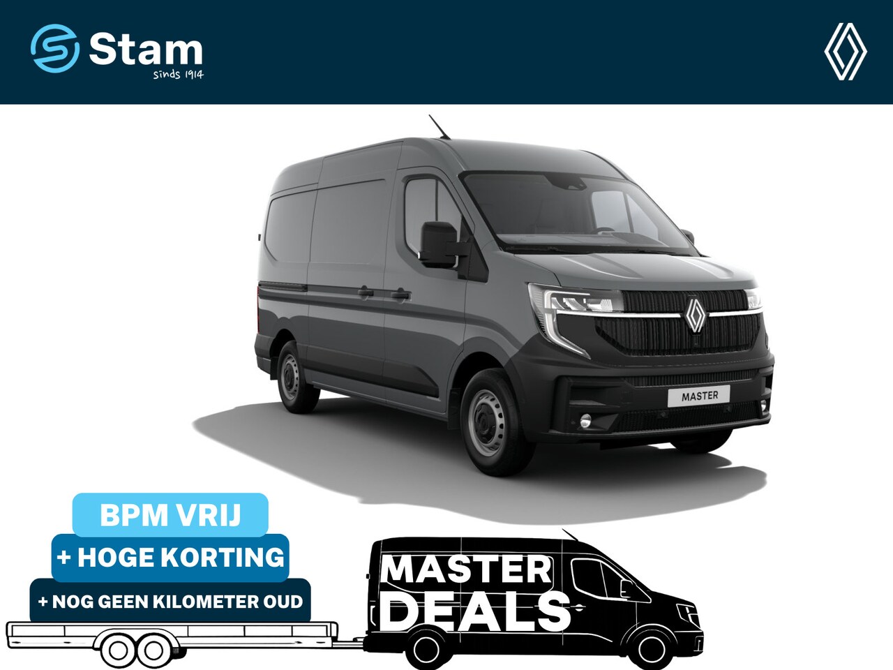 Renault Master - T35 2.0 dCi 150 L2H2 Advance Cruise | Navi | Parkeersensoren | Trekhaak | Schuifdeur Links - AutoWereld.nl
