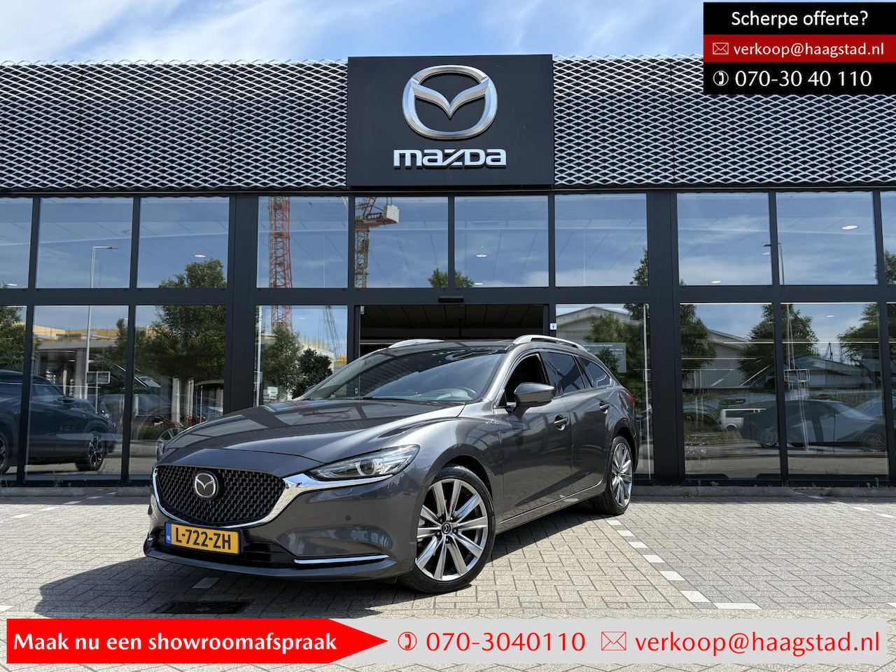 Mazda 6 Sportbreak - 2.5 SkyActiv-G 194 Signature Dealer onderhouden / Sunroof / Navi / Meest luxe uitvoering! - AutoWereld.nl