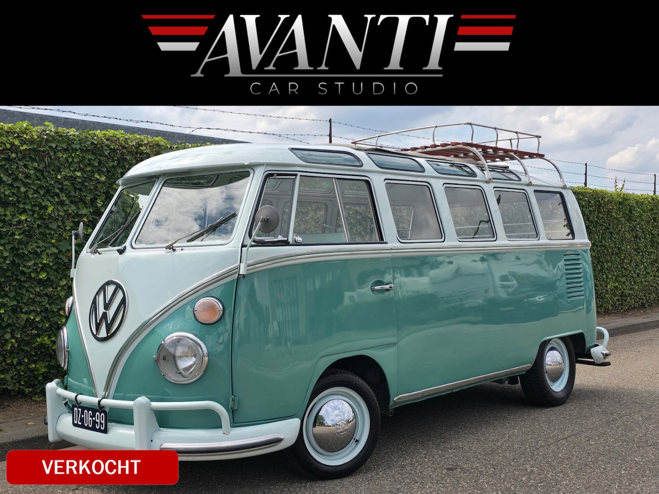 Volkswagen T1 - TYPE 24 VW Microbus De Luxe Samba 50 PK OPEN PANORAMA DAK ROOF RACK ORIGINEEL DUITSE 21 RA - AutoWereld.nl