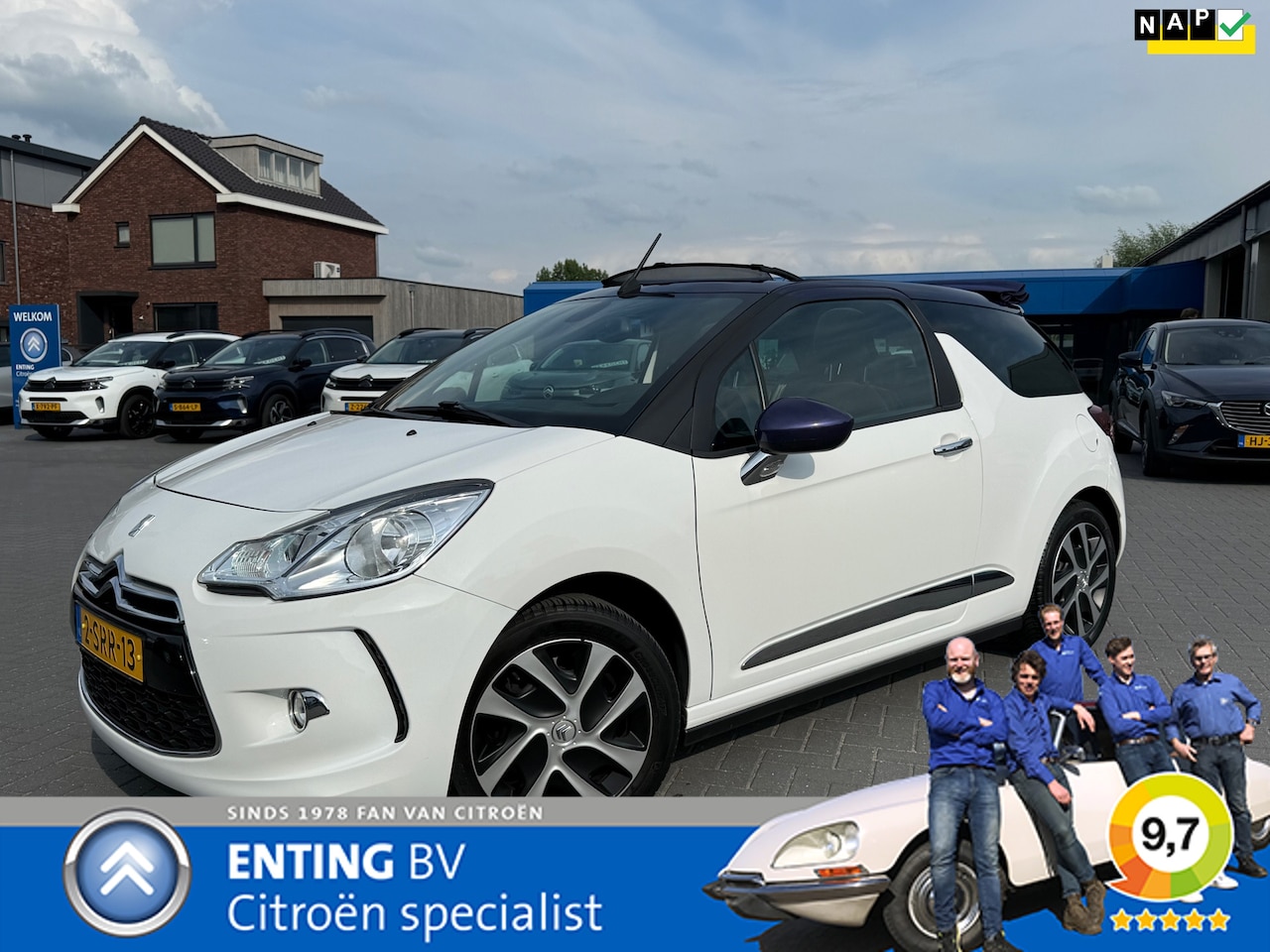 Citroën DS3 Cabrio - 1.2 VTi SO CHIC NAVI ECC HIFI PACK HIFI DISRIEM VERVANGEN - AutoWereld.nl