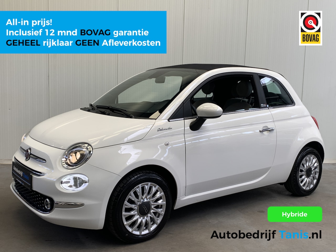 Fiat 500 C - 1.0 Hybrid Dolcevita LEDER-NAVI by CARPLAY-AIRCO/ECC-SPORT INT-CRUISE CONTROL-PDC - AutoWereld.nl