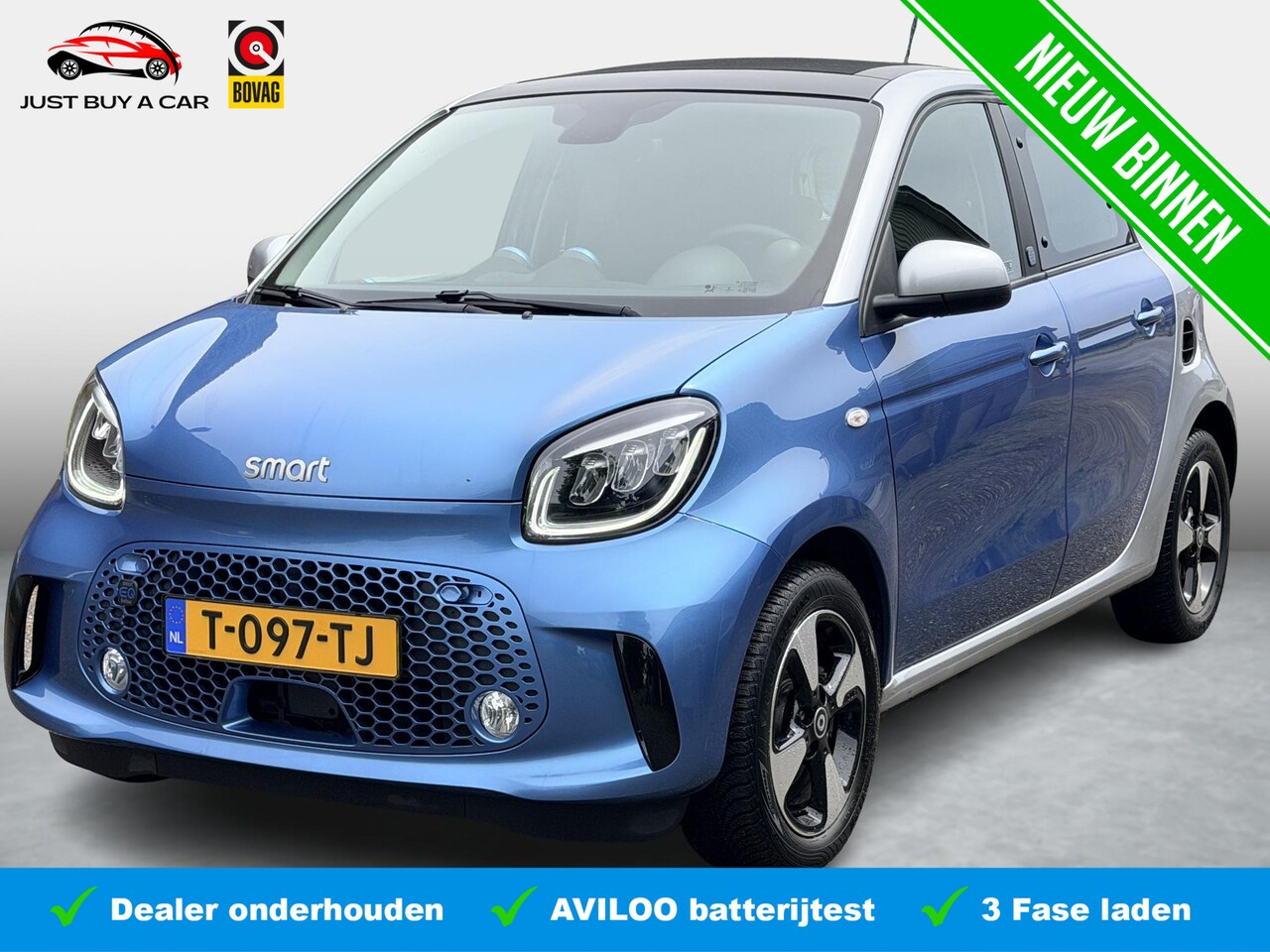 Smart Forfour - Cabriolet EQ Comfort PLUS 18 kWh SoH 91,6% / Exclusieve-Pakket / 4x Stoelverwarming / Cool - AutoWereld.nl