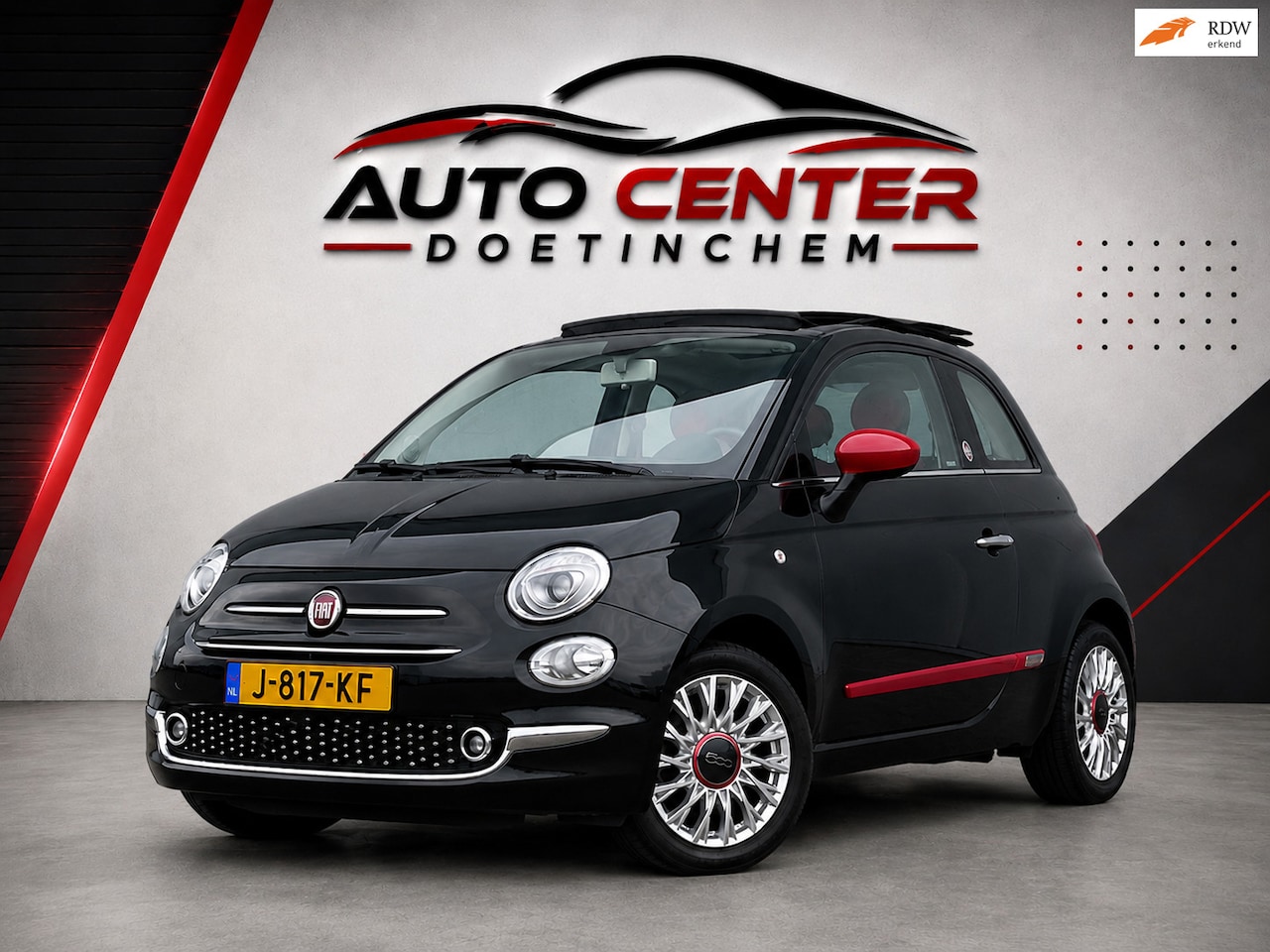 Fiat 500 - 1.2 Lounge Rosso Amore Edition Pano NweApk - AutoWereld.nl