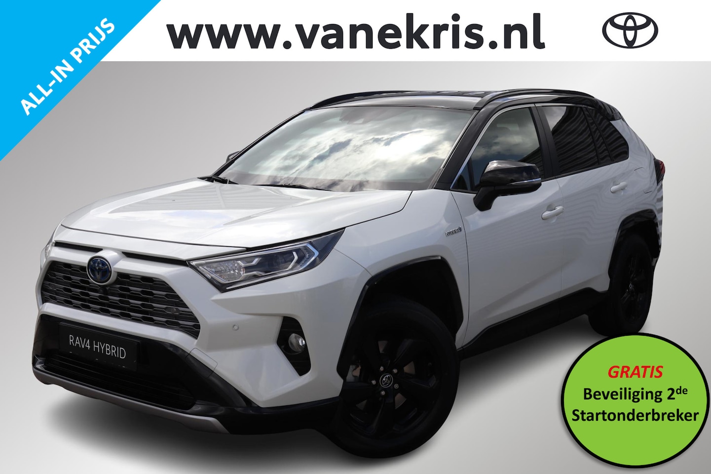 Toyota RAV4 - 2.5 Hybrid Bi-Tone 2.5 Hybrid Bi-Tone, 360 Camera, Trekhaak, Keyless, Reserve Wiel, JBl, BSM! - AutoWereld.nl