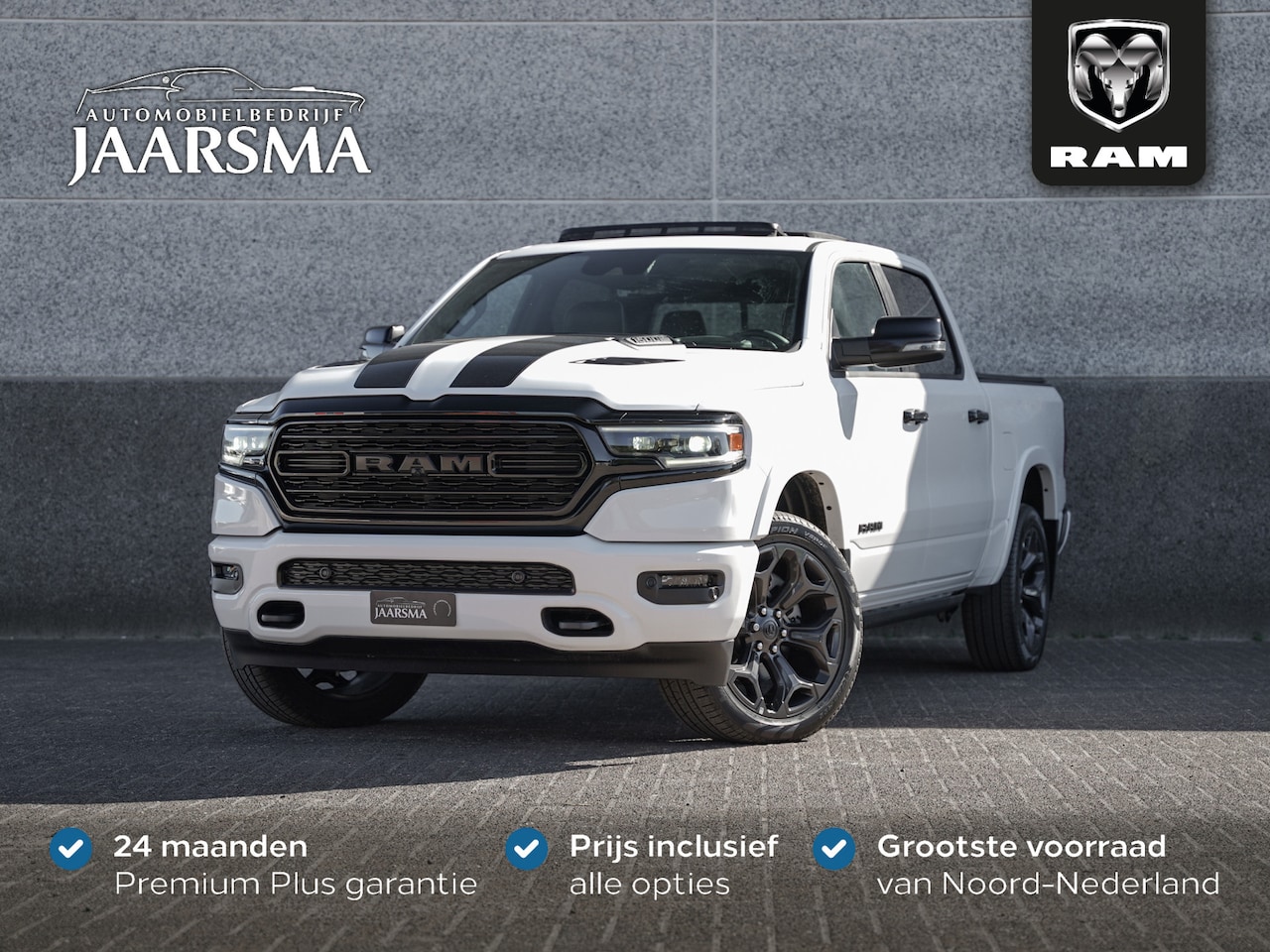 Dodge Ram 1500 - 5.7 V8 4x4 Crew Cab Limited Night |Digitaal Dashboard | Luchtvering| Head-Up Display | Rij - AutoWereld.nl