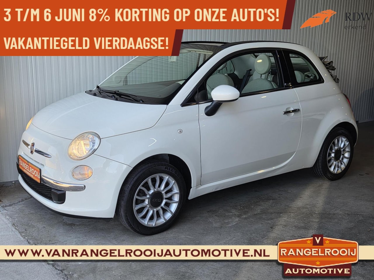 Fiat 500 C - 1.2 Sport, open dak, airco, half leer, 15" lmv - AutoWereld.nl