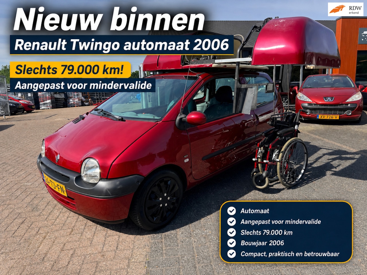 Renault Twingo - 1.2-16V Expression Automaat aangepast mindervalide incl rolstoel lift!!! - AutoWereld.nl