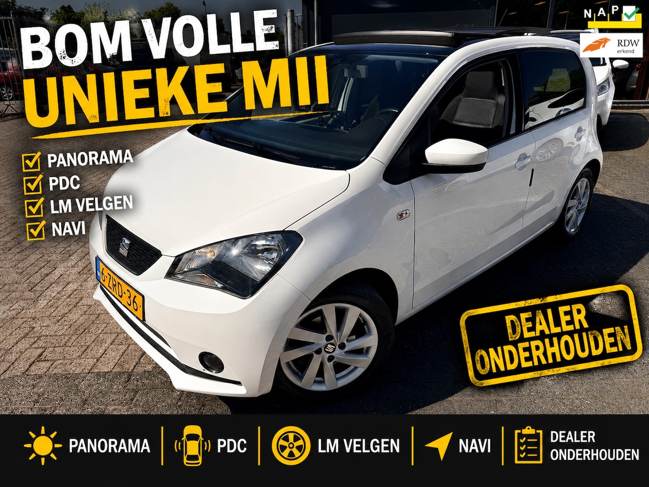 SEAT Mii - 1.0 Sport Dynamic/Pano/Stoelverwarming/Pdc/Lichtmetaal. - AutoWereld.nl