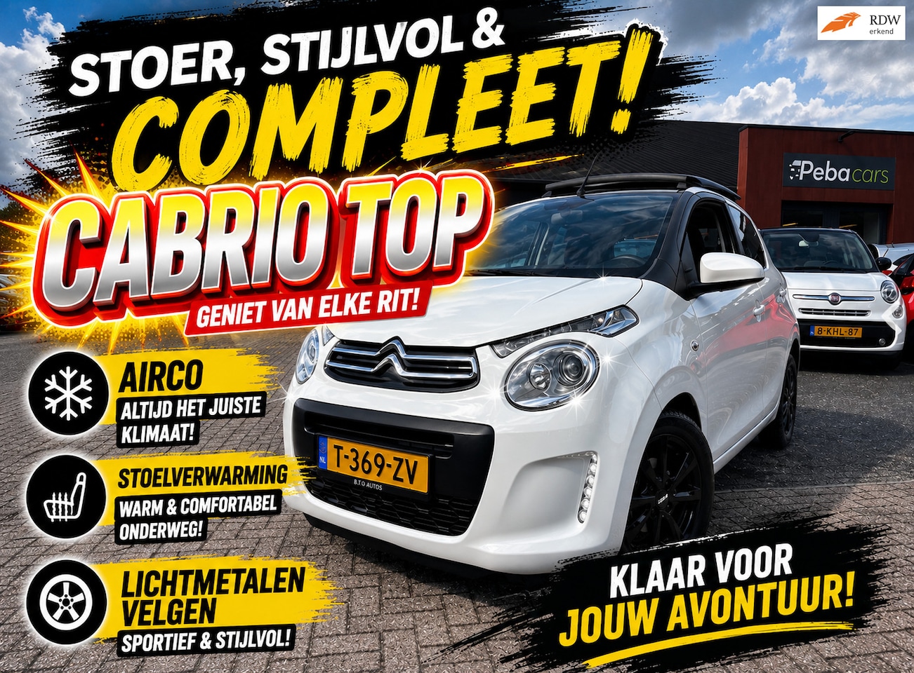 Citroën C1 - 1.0 VTi Airscape Shine*Panoramadak*Cabriolet*Multimedia*Clima Airco*Luxe Uitvoering!!! - AutoWereld.nl