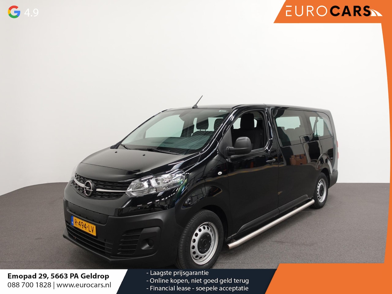 Opel Vivaro-e Combi - L3H1 75 kWh 9-persoons PERSONENBUS Airco Navi PDCA Sidebars - AutoWereld.nl