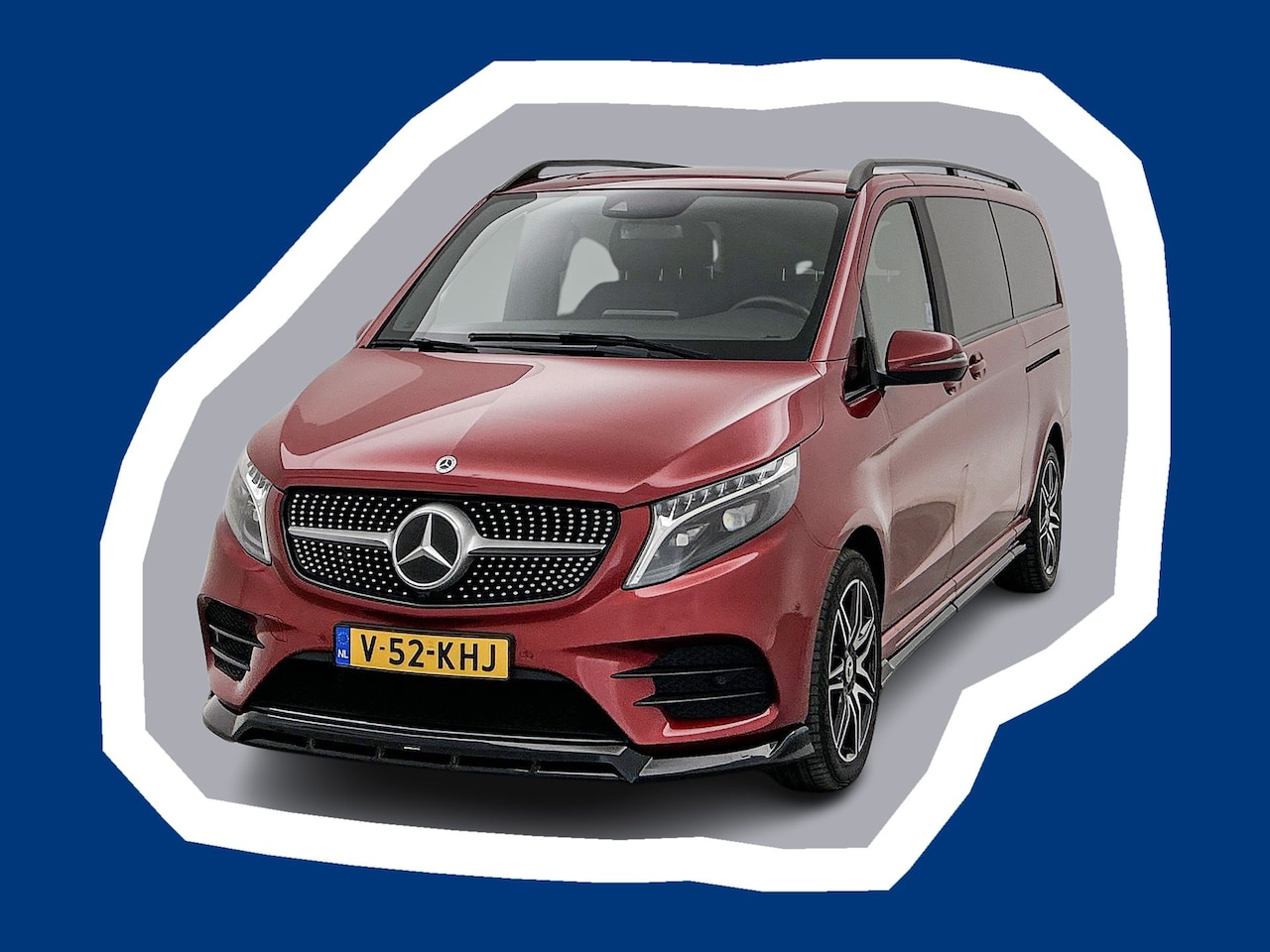 Mercedes-Benz V-klasse - 250d DC L3 AMG 4-Matic Maxton Spoilers Hyacinth Red metallic Dubbele Cabine Leder Dubbele - AutoWereld.nl