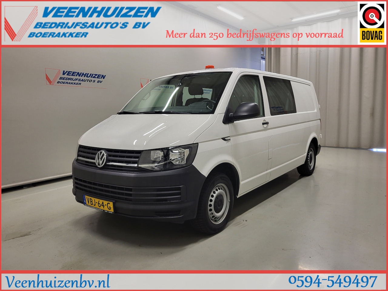 Volkswagen Transporter - 2.0TDI L2/H1 Dubbele Cabine Euro 6! - AutoWereld.nl