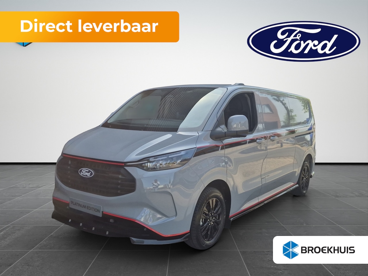 Ford Transit Custom - Grey Platinum 320 L2 Plug-in Hybrid | Maxton | Leder | 17''' | Navigatie | 360 Camera | Ad - AutoWereld.nl