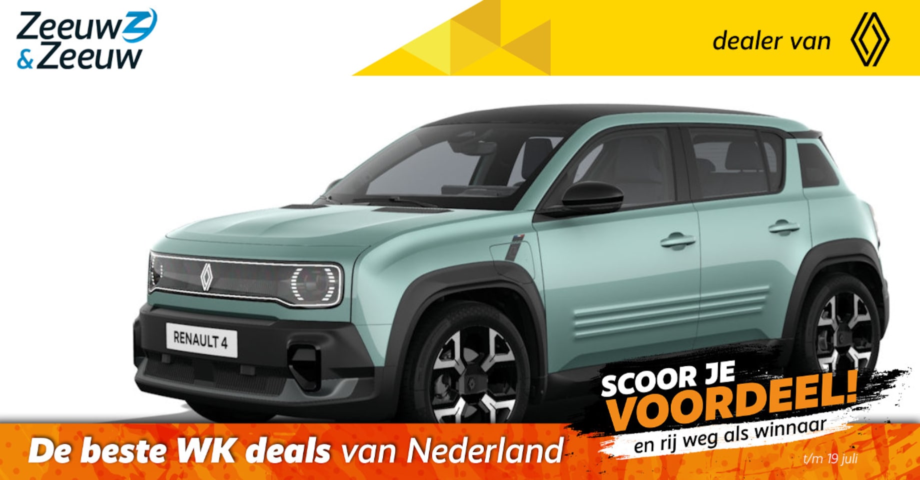 Renault 4 - comfort range techno canvas dak 52 kWh | Profiteer nu van €1.800,- Zeeuw & Zeeuw voorraadk - AutoWereld.nl