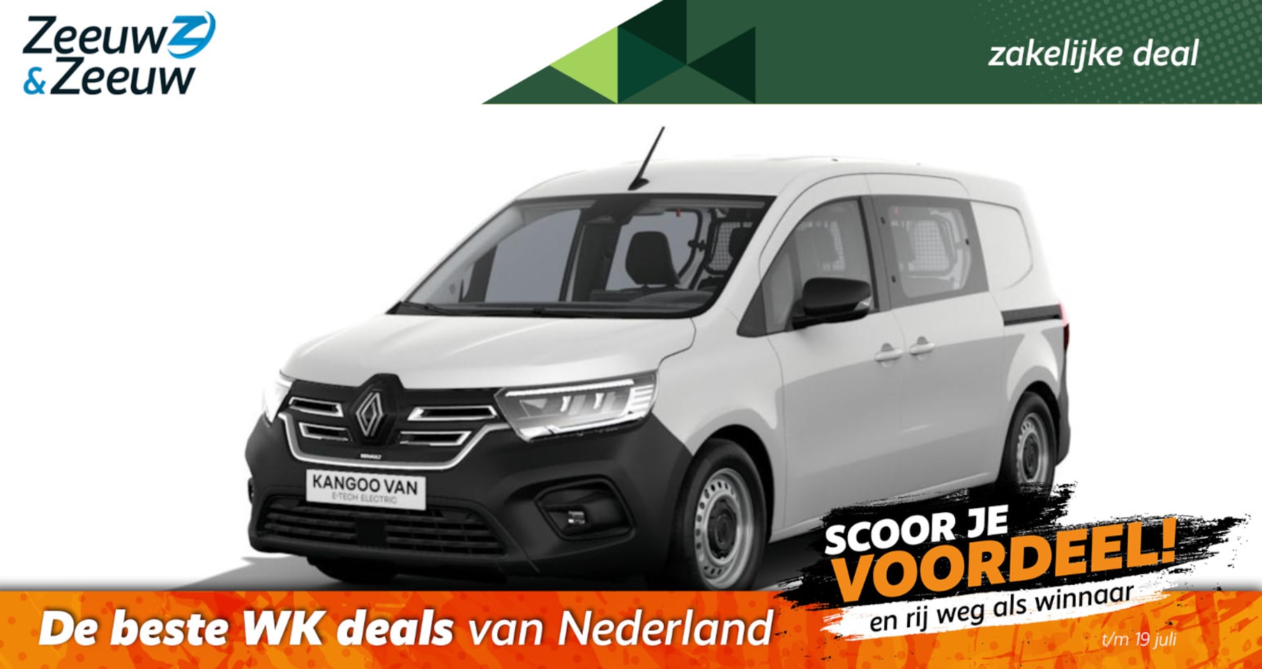 Renault Kangoo E-Tech - Advance L2 44 kWh Dubbele cabine | Nu leverbaar met 12% Zeeuw & Zeeuw aktie korting ! | - AutoWereld.nl