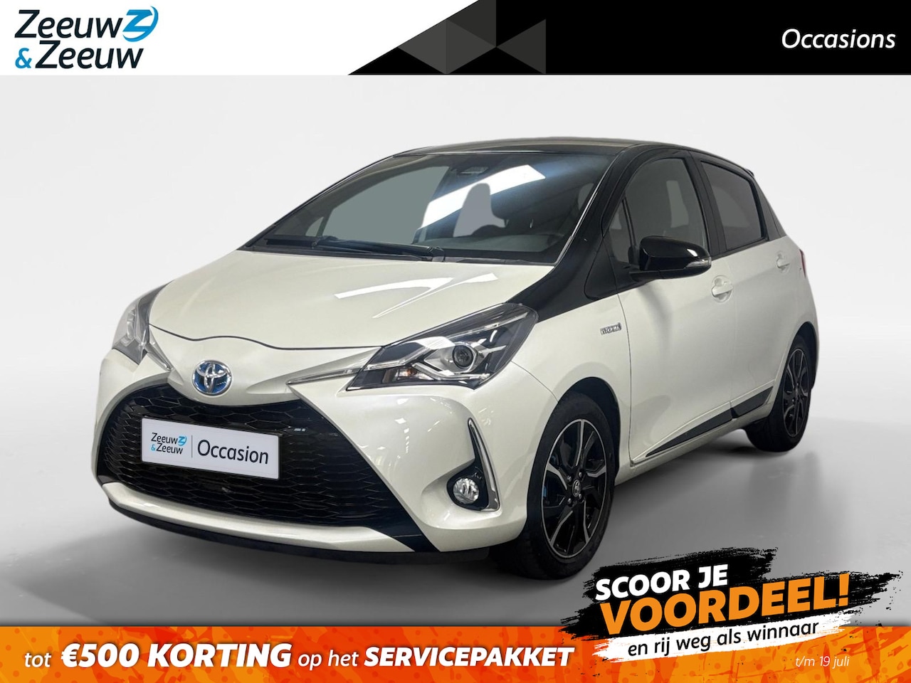 Toyota Yaris - 1.5 Hybrid Bi-Tone AUTOMAAT NAVI AIRCO CAMERA CRUISE CONTROLE LM VELGEN 2TONE ZEER MOOIE A - AutoWereld.nl