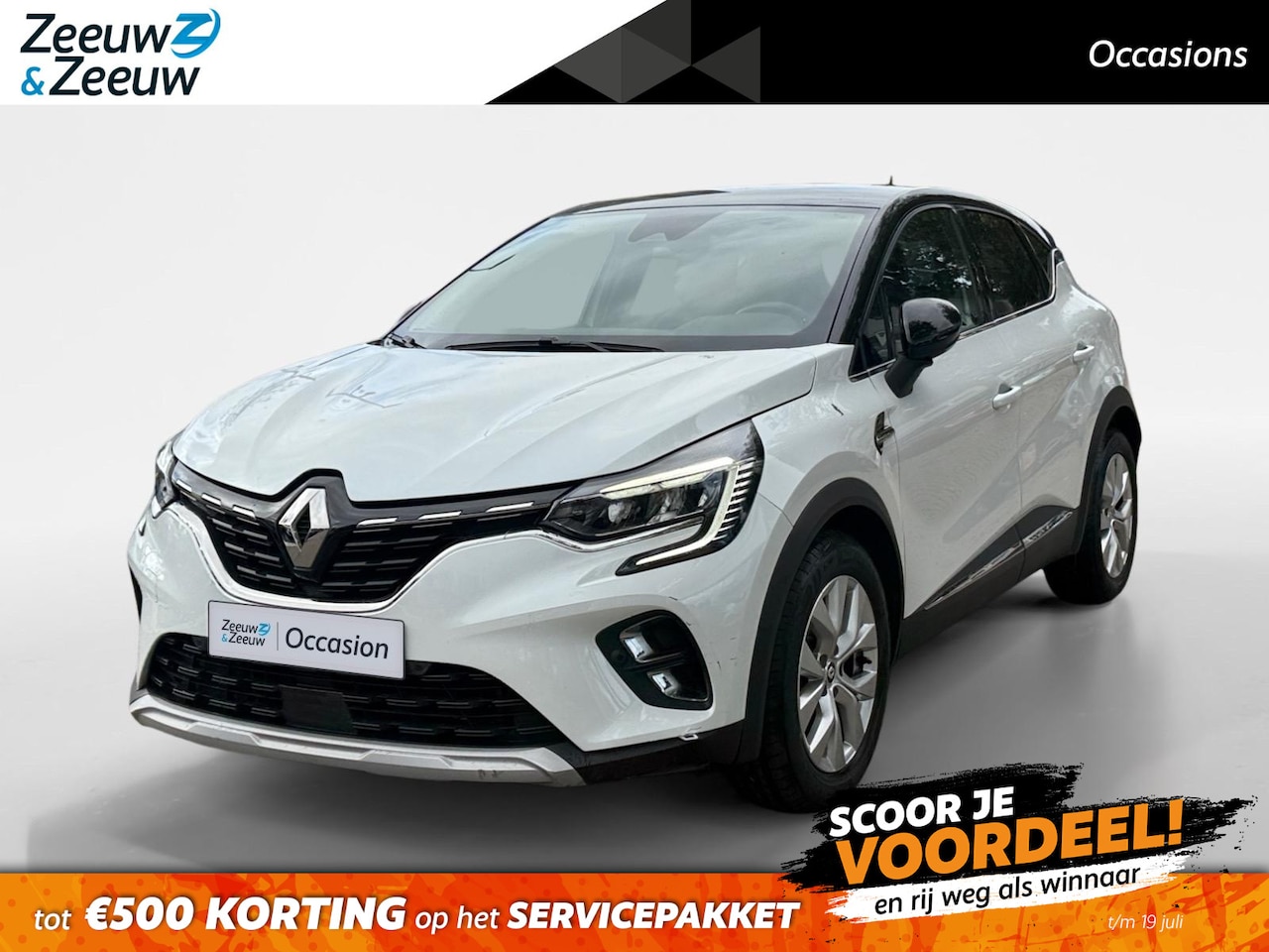 Renault Captur - 1.6 E-Tech Hybrid 145 Intens AIRCO APPLE CARPLAY/ANDROID AUTO CRUISE CONTROL ACHTERUIT RIJ - AutoWereld.nl