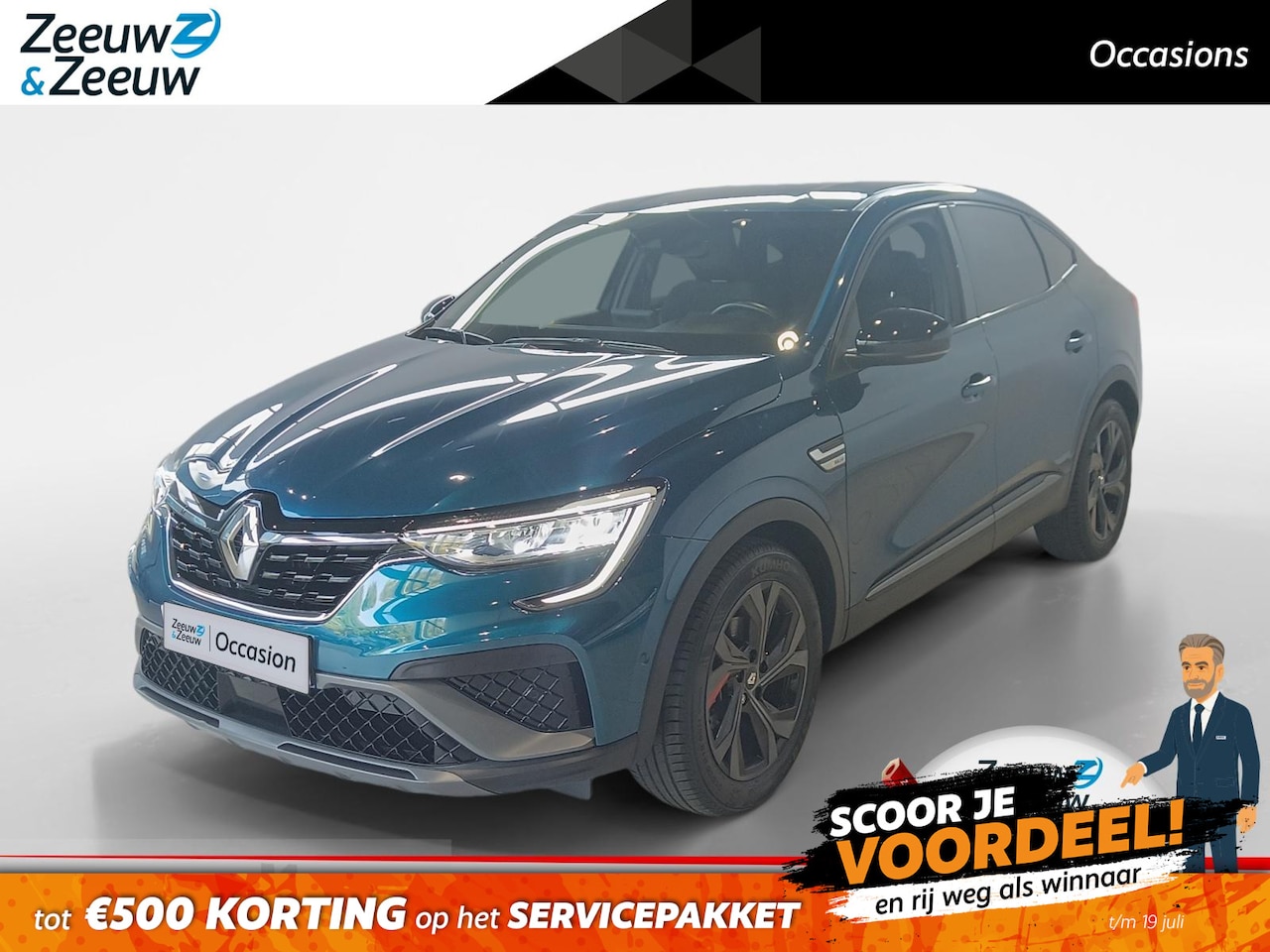 Renault Arkana - 1.6 E-Tech Hybrid 145 R.S. Line *Automaat*Navi+Camera*Stoel/stuurverwarming*Keyless Entry* - AutoWereld.nl