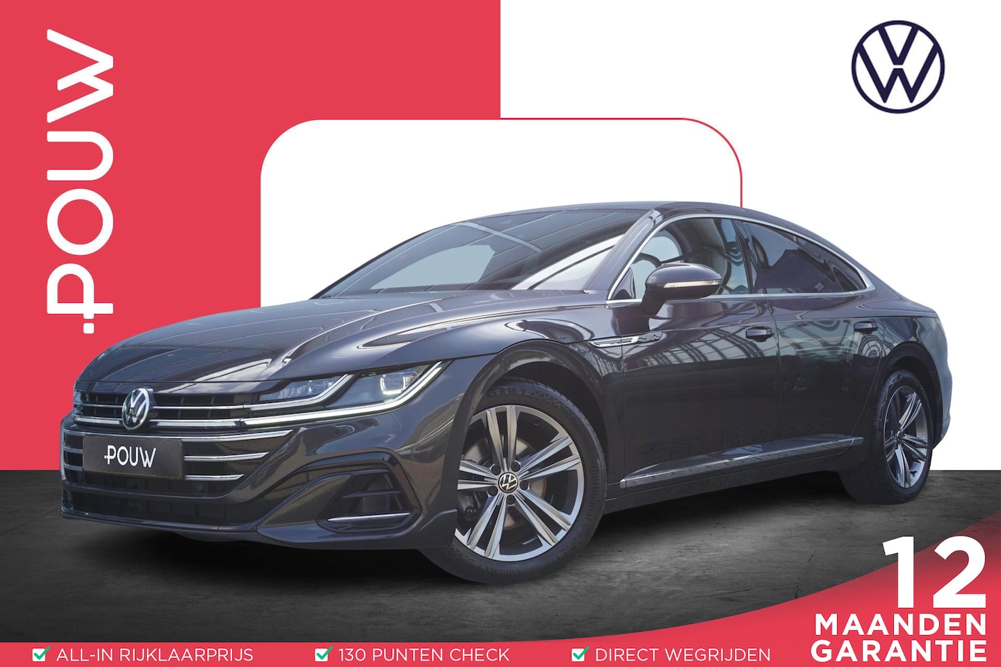 Volkswagen Arteon - 2.0 TSI 190pk DSG R-Line Business+ | Adaptive Cruise | Achterbank Verwarmd | Navigatie - AutoWereld.nl