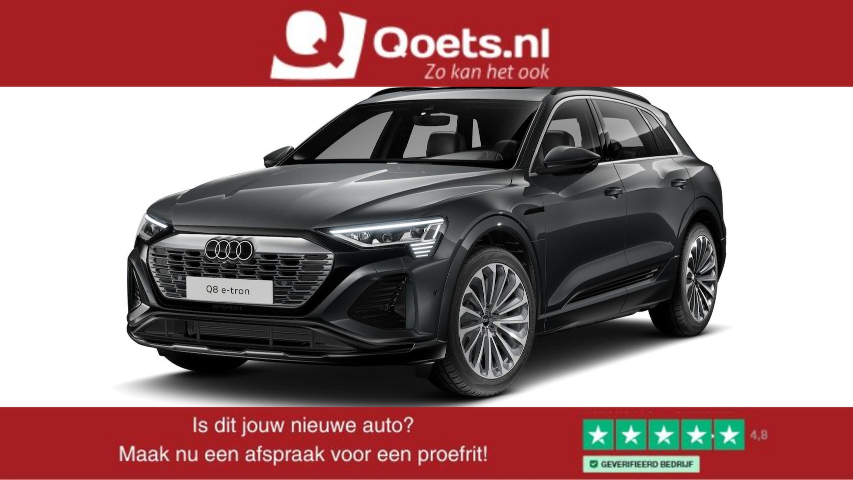 Audi Q8 e-tron - 55 quattro S Edition 115 kWh Trekhaak - Panoramadak - Adaptieve Cruise Control - B&O - Sto - AutoWereld.nl