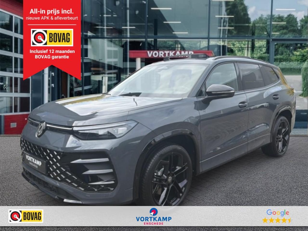Volkswagen Tayron - 1.5 eTSI R-LINE 7PERS. TREKHAAK/LEDER/CAMERA/PANO-DAK/ELEK-KLEP/ACC/HUD/STOELVERW - AutoWereld.nl