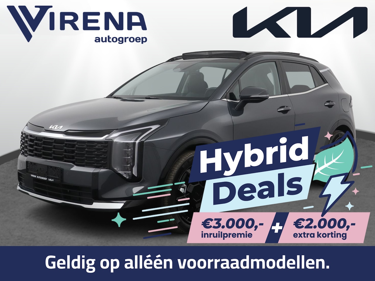 Kia Sportage - 1.6 T-GDi Plug-in Hybrid DynamicPlusLine - €5.000,- voordeel - Schuif-kanteldak - Stoel-/s - AutoWereld.nl