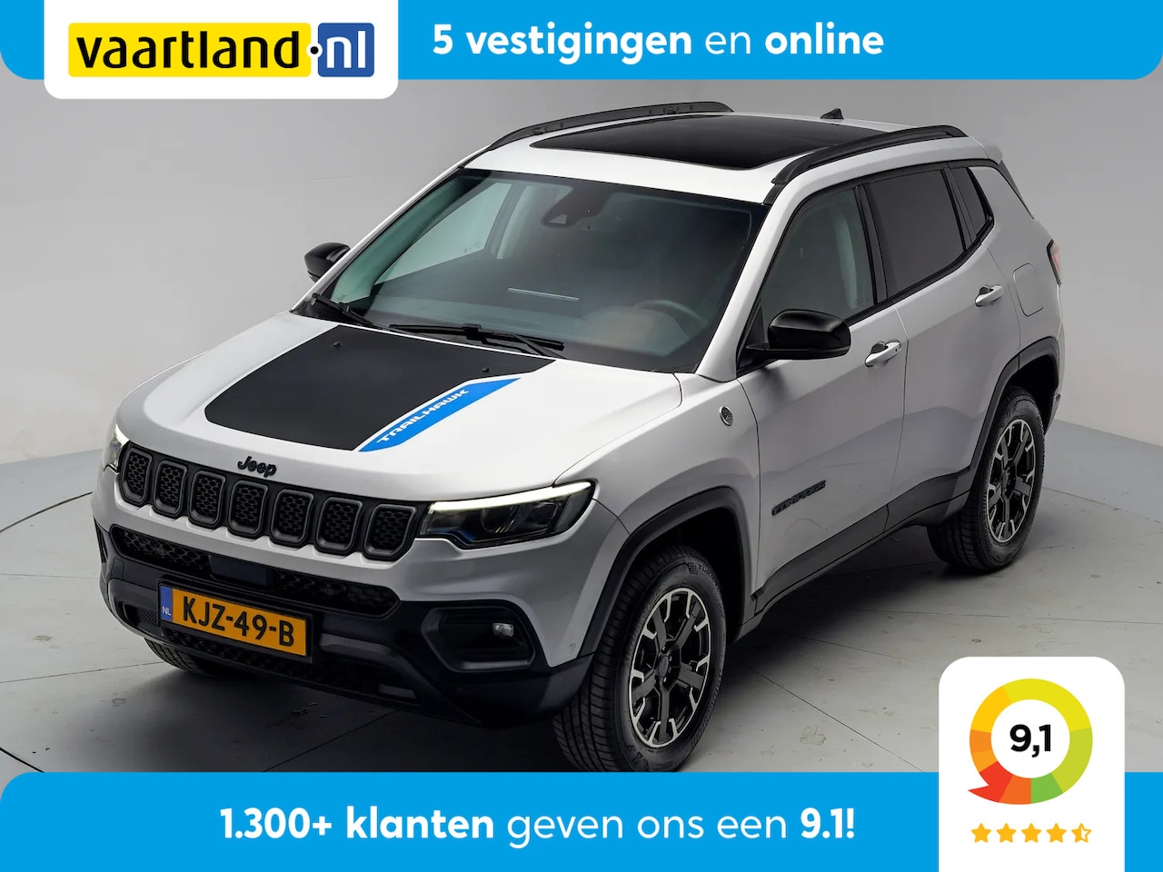 Jeep Compass - 4xe 240 Plug-in Hybrid Trailhawk [ Panorama Navi Apple/Android Camera ] - AutoWereld.nl